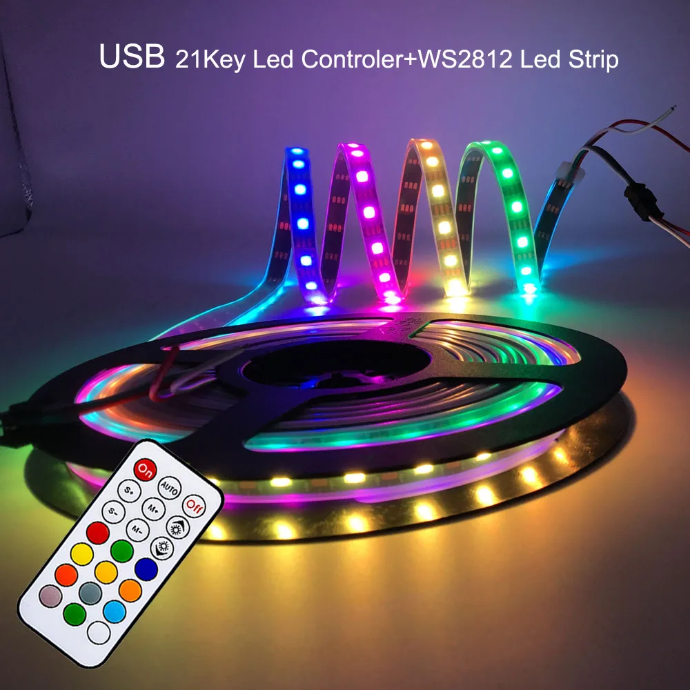 Пиксельная Светодиодная лента RGB WS2812 с USB 21 клавиша светодиодный контроллер для