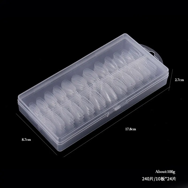 

Nail Tips High Quality Seamless Ultra-Thin Nail Piece 240-Piece Extension Fake Nail Patch Factory Outlet