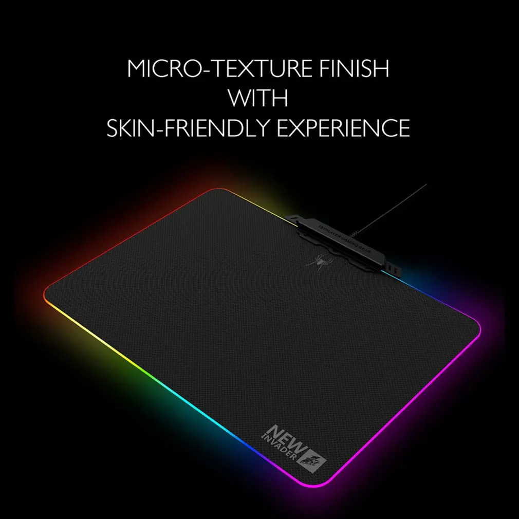 Противоскользящий ноутбук ПК коврик для мышки красочный RGB светодиодный Коврик
