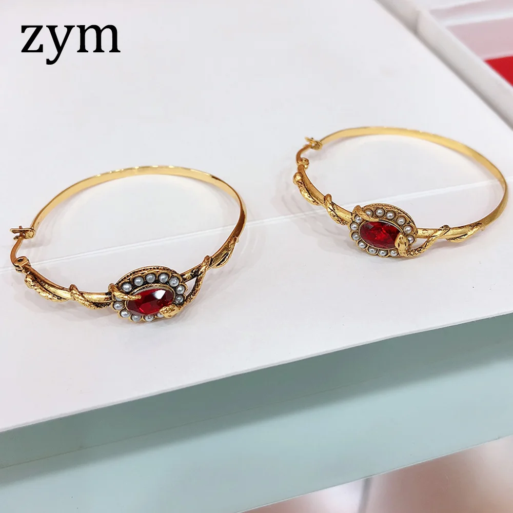 Женские серьги змейки zymHot брендовые золотистые в европейском и американском