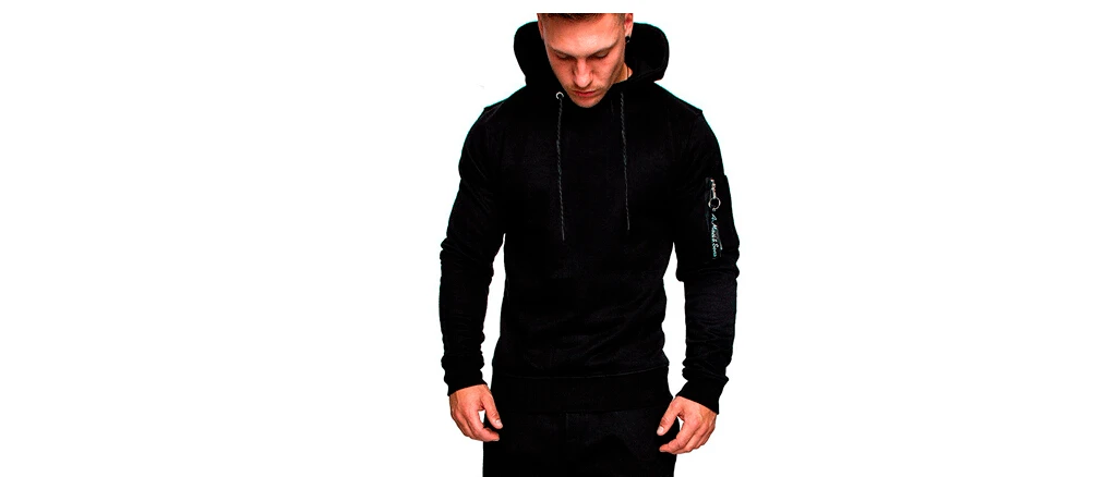 Black Top Осенний мужской спортивный костюм топ низ спортивный тренировочный костюм брюки Толстовка пальто M-2XL - Цвет: Black Top