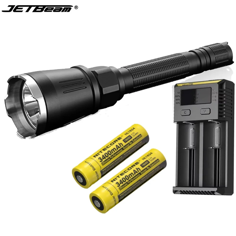 JETBeam BC40 PRO LED Flashlight CREE XHP50 2930LM Beam Throw 347M Torch Light with NITECORE Battery for Hiking Self Defense