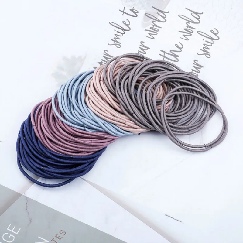 

2020 New 50pcs / Set fashionableGirl Candy Color Nylon Elastic Elastic Band Exquisite Headband Headband Fashion Hair Accessories