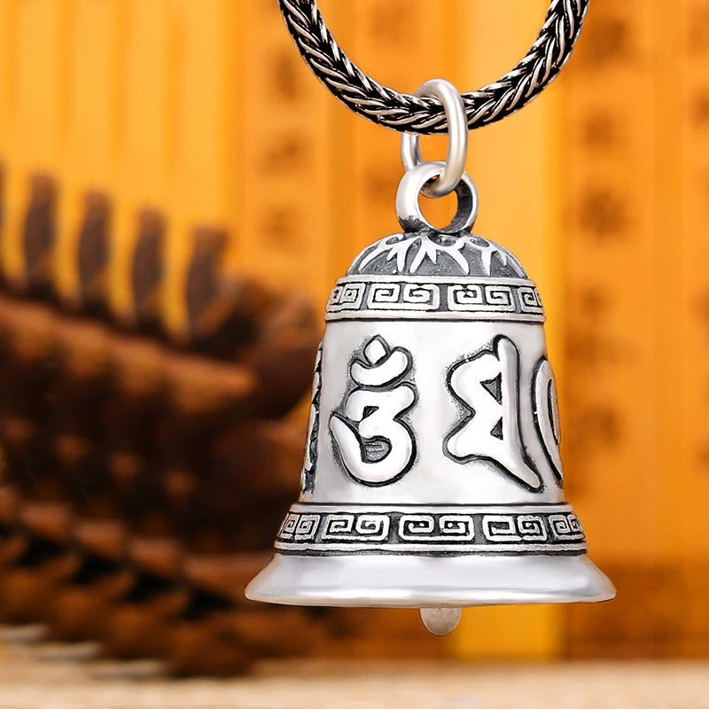 

New Six-character Mantra Necklace Men's Retro Lucky Amulet Keychain Pendant Personalized Jewelry Accessories