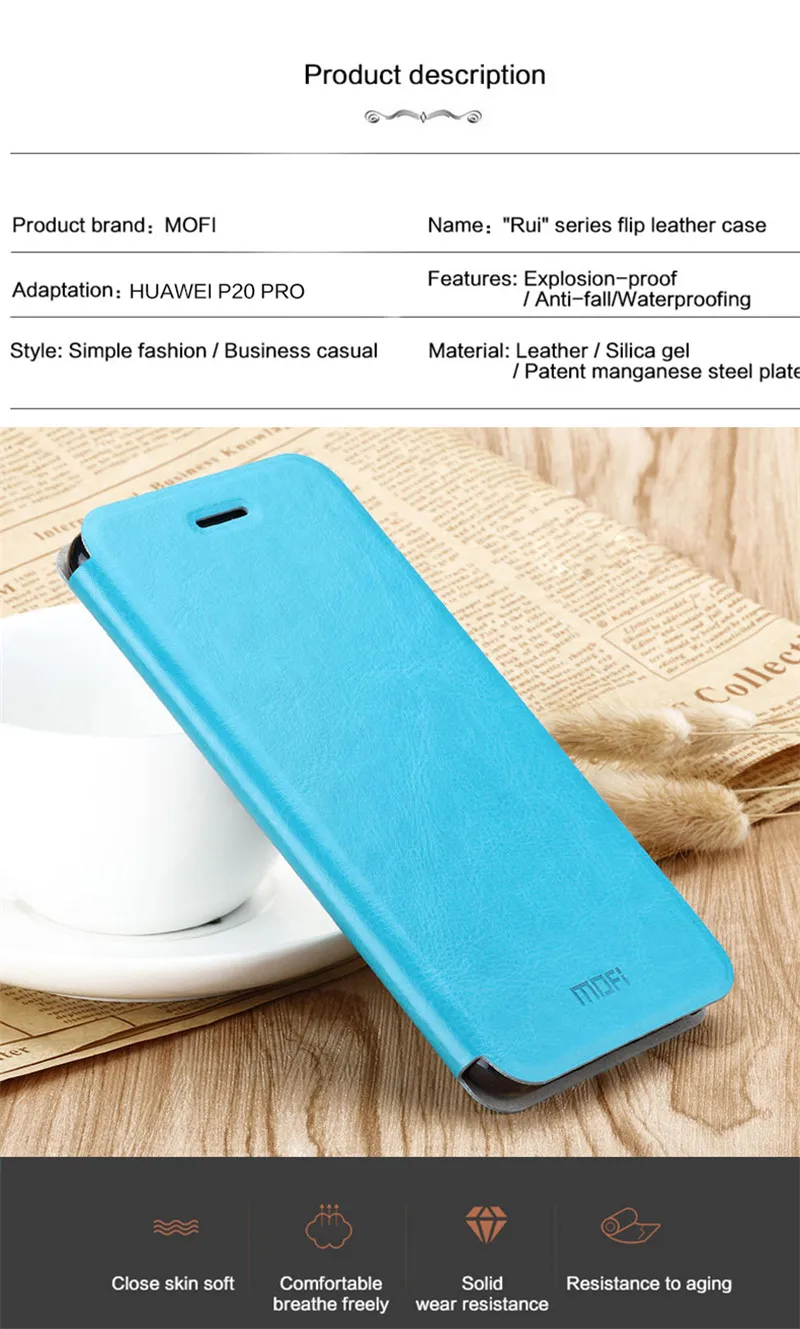 Чехол MOFI для huawei P30 P20 Pro Чехол для Honor play Флип из искусственной кожи чехол тонкий силиконовый чехол для huawei Honor v20 9 8X10 Чехол