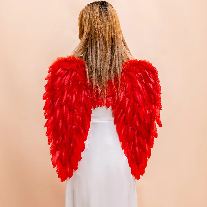 

Women Girl Black White Angel Feather Wing Holiday Party Props Scene Layout Catwalk Costume Decoration Cosplay Birthday