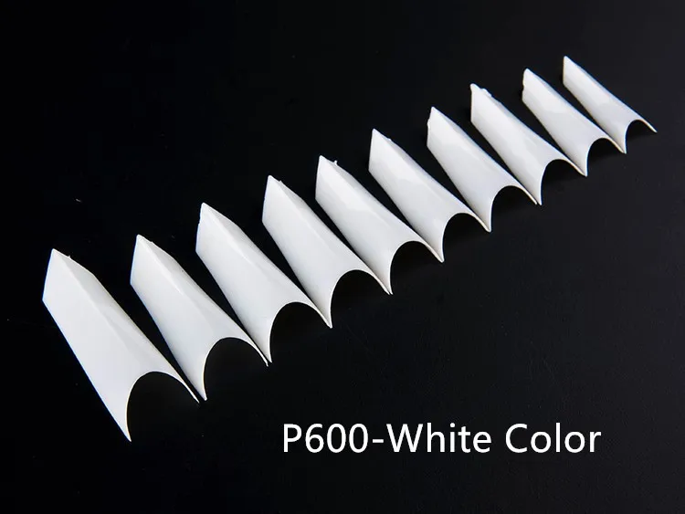P600-White Дизайн ногтей, накладные ногти-500 кончиков на шпильках, изогнутые прозрачные французские кончики для ногтей, не оставляющие следов профессиональные искусственные ногти - Цвет: P600-White