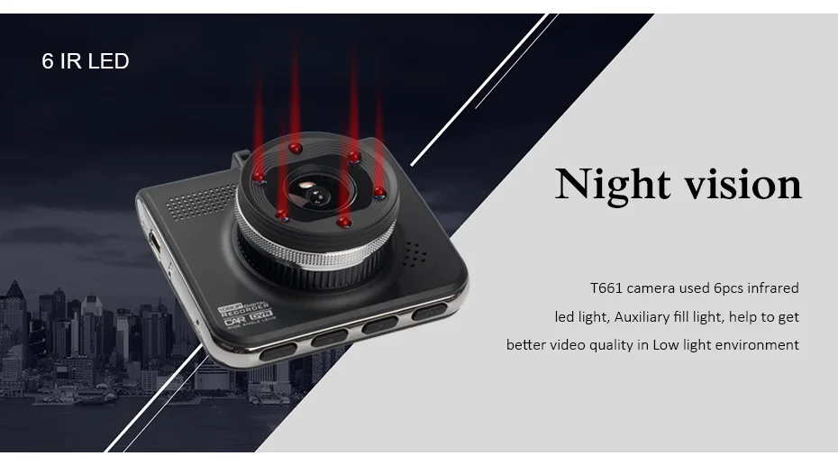 Мини Автомобильный видеорегистратор Vikewe T661 Full HD 1080P видеорегистратор ночного видения видеорегистратор для автомобиля Автомобильный видеорегистратор Dashcam