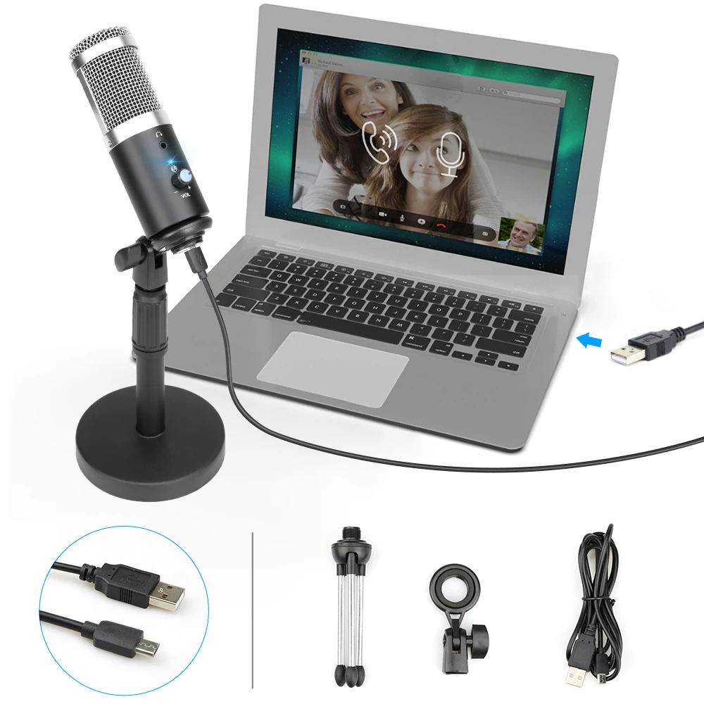 

Upgraded BM800 Professional Condenser Microphone With Stand Kits USB Microphone for PC Computer Recording karaoke studio Mikrofo