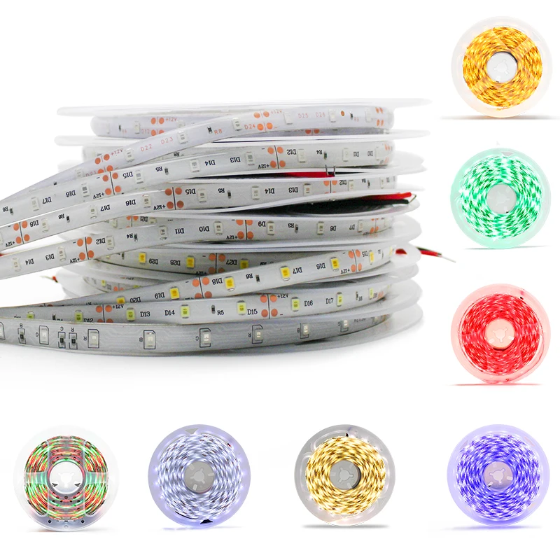 12 вольт 2835 Водонепроницаемый Светодиодные ленты RGB светильник лента SMD2835 1 м 5 60LED/M