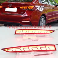 ultra bright led rear fog lamps brake tail light bumper reflector lights fit for hyundai accent 2017 2018