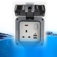 switched socket outdoor waterproof switch socket box splash proof power socket british single unit with lighted usb switch