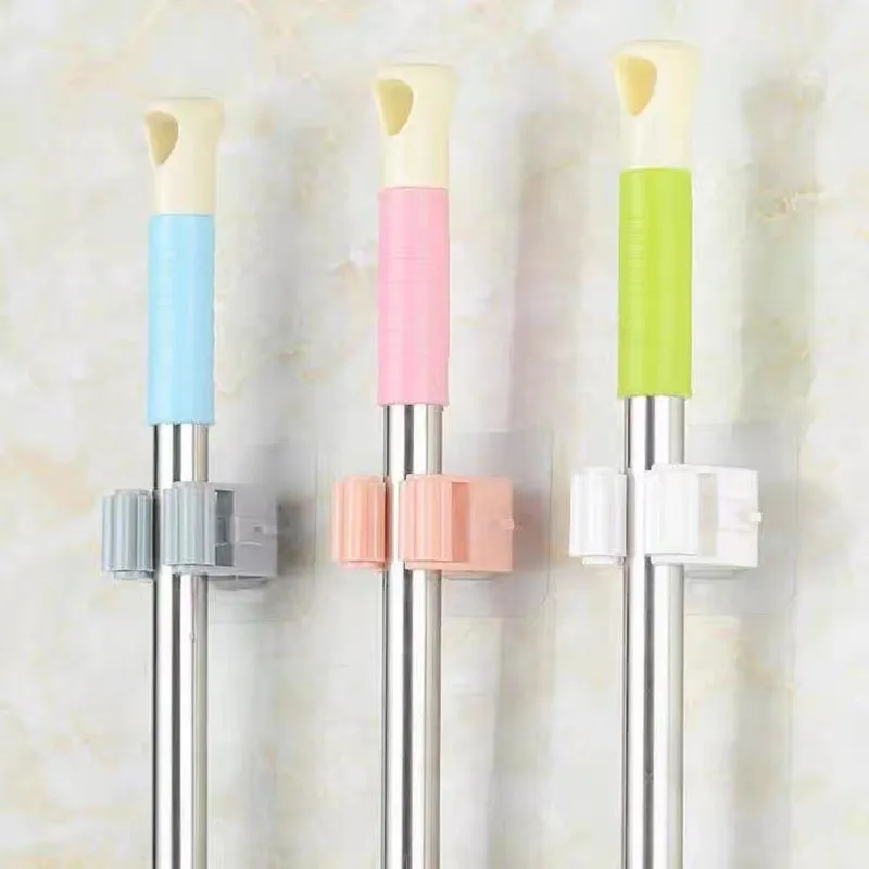 

Wall Mounted Mop Organizer Holder Brush Broom Hanger Home Storage Rack Bathroom Suction Hanging Pipe Hooks Household Tools home
