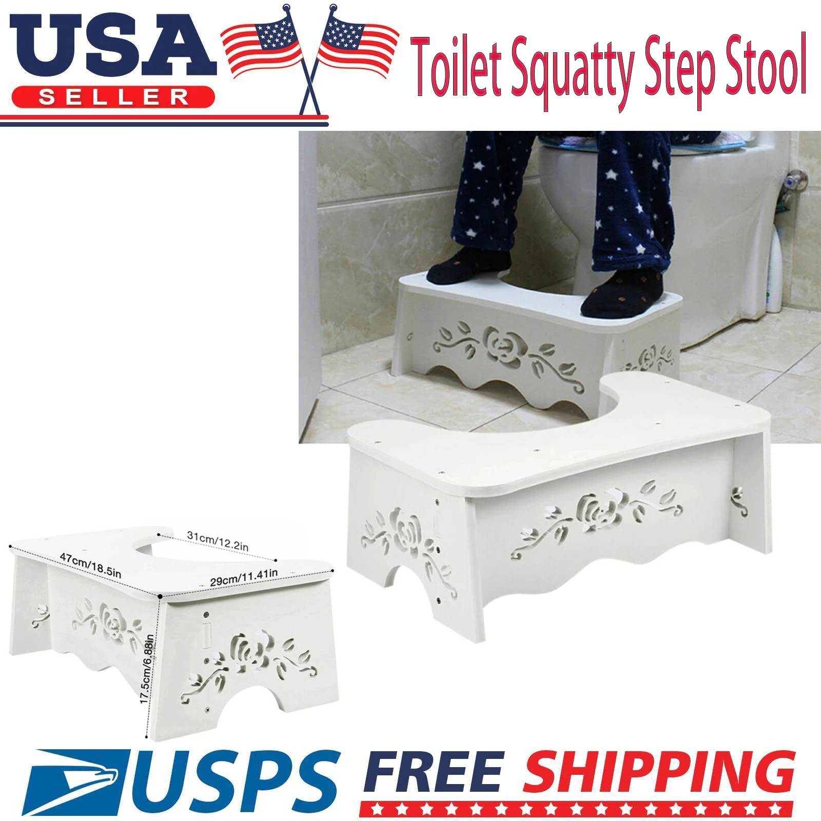 

7 Inch Toilet Squatting Stool Bathroom Potty Squat Step Stool For Proper Toilet Posture Bathroom Thickened Toilet Cushion Stool
