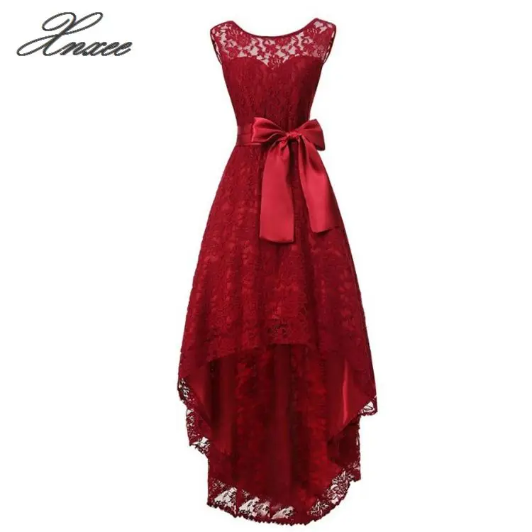 

Xnxee fashion sexy lace dress solid color ladies summer sleeveless irregular female S-5XL