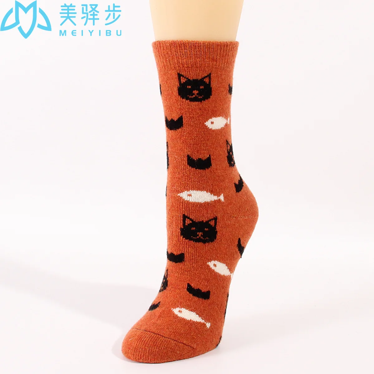 Puppy Small Fish Cartoon Wool Socks 12 PAIRS PER SET Soft Comfortable Hot Women's Socks FOR Winter