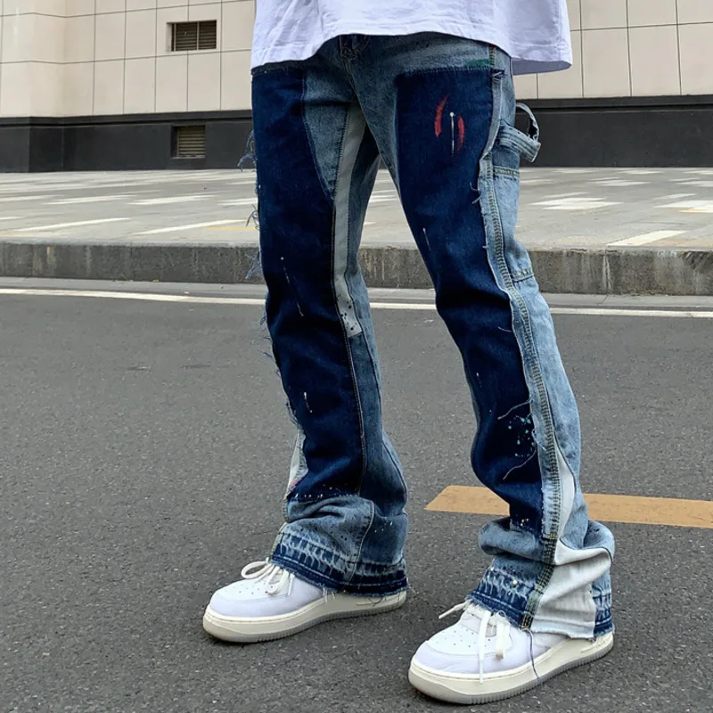 

New Men's Jeans Trousers Slim Elastic Pantalon Homme Fashion Business Trousers Classic Style Straight Denim Pants High Quality