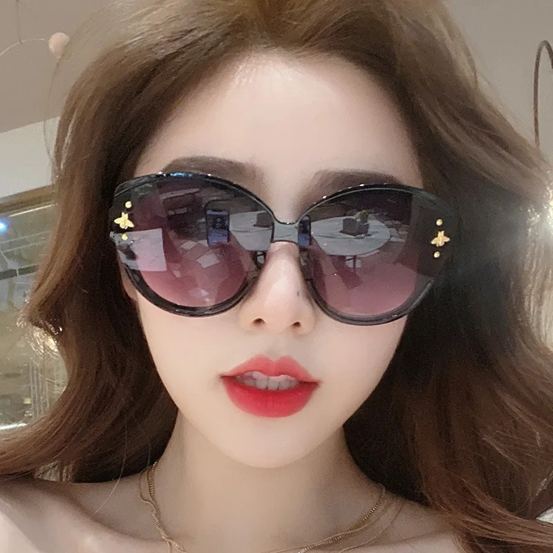 Женские солнцезащитные очки в виде пчелы украшение зеркальные металлической