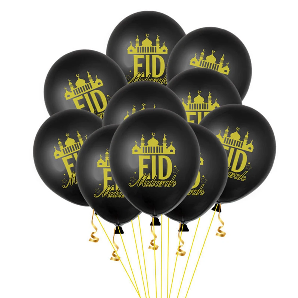 

10pcs 12inch Eid Mubarak Printed Latex Balloons Ramadan Mubarak Islam Muslim Festival Party Balloons DIY Decorations