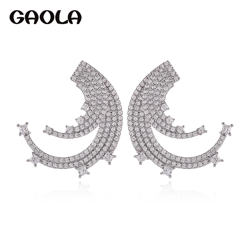 

GAOLA High Quality Cubic Zirconia C Letter Stud Earrings Women Fashion Jewelry GLE7903