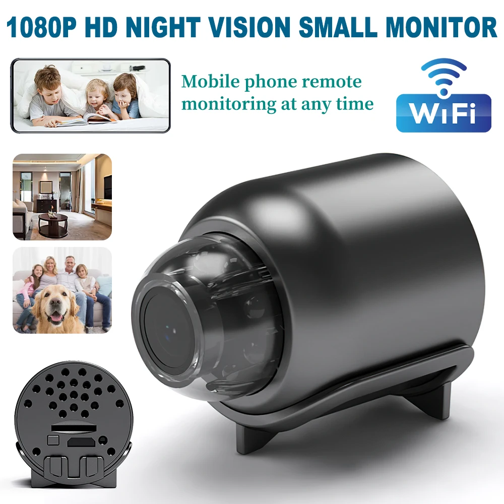 

Мини-камера беспроводная IP-камера 1080P HD Wifi камера видеонаблюдения 140 ° Широкий угол микро детский монитор