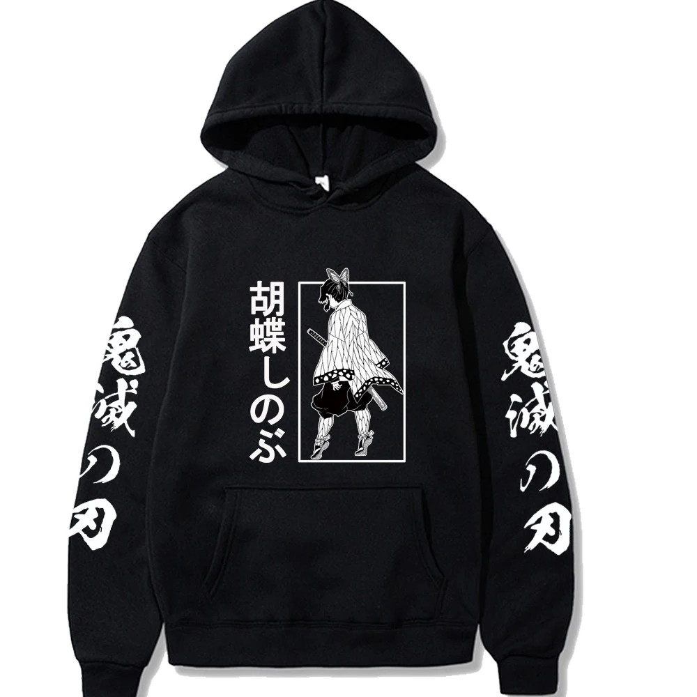 

Anmie Demon Slayer Kochou Shinobu Harajuku Hoodies Unisex Sweatshirt Long Sleeve Hoodie for Men