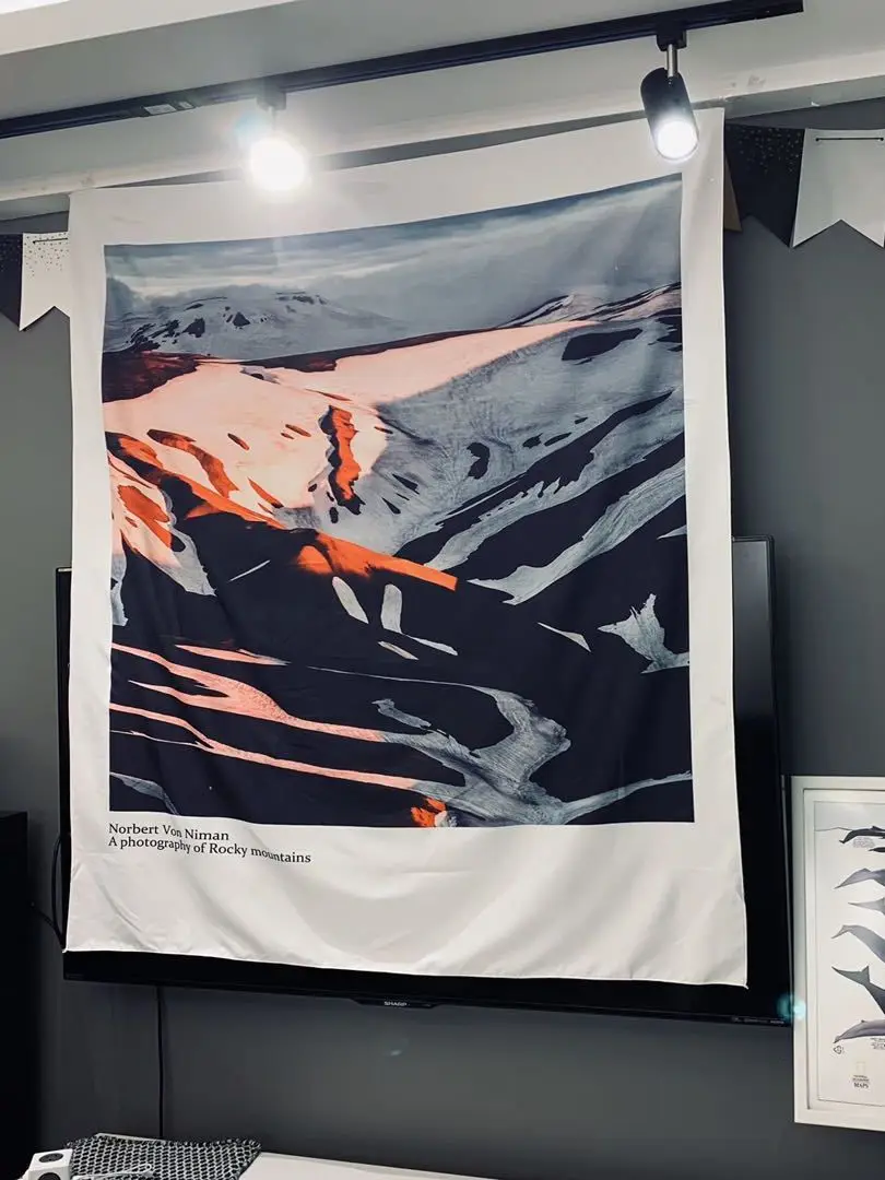 

FFO The Rocky Mountains Ins Tapestry Wall Hanging Large Aesthetic Beach Towel Polyester Yoga Mat Bedroom Art Carpet Blankets