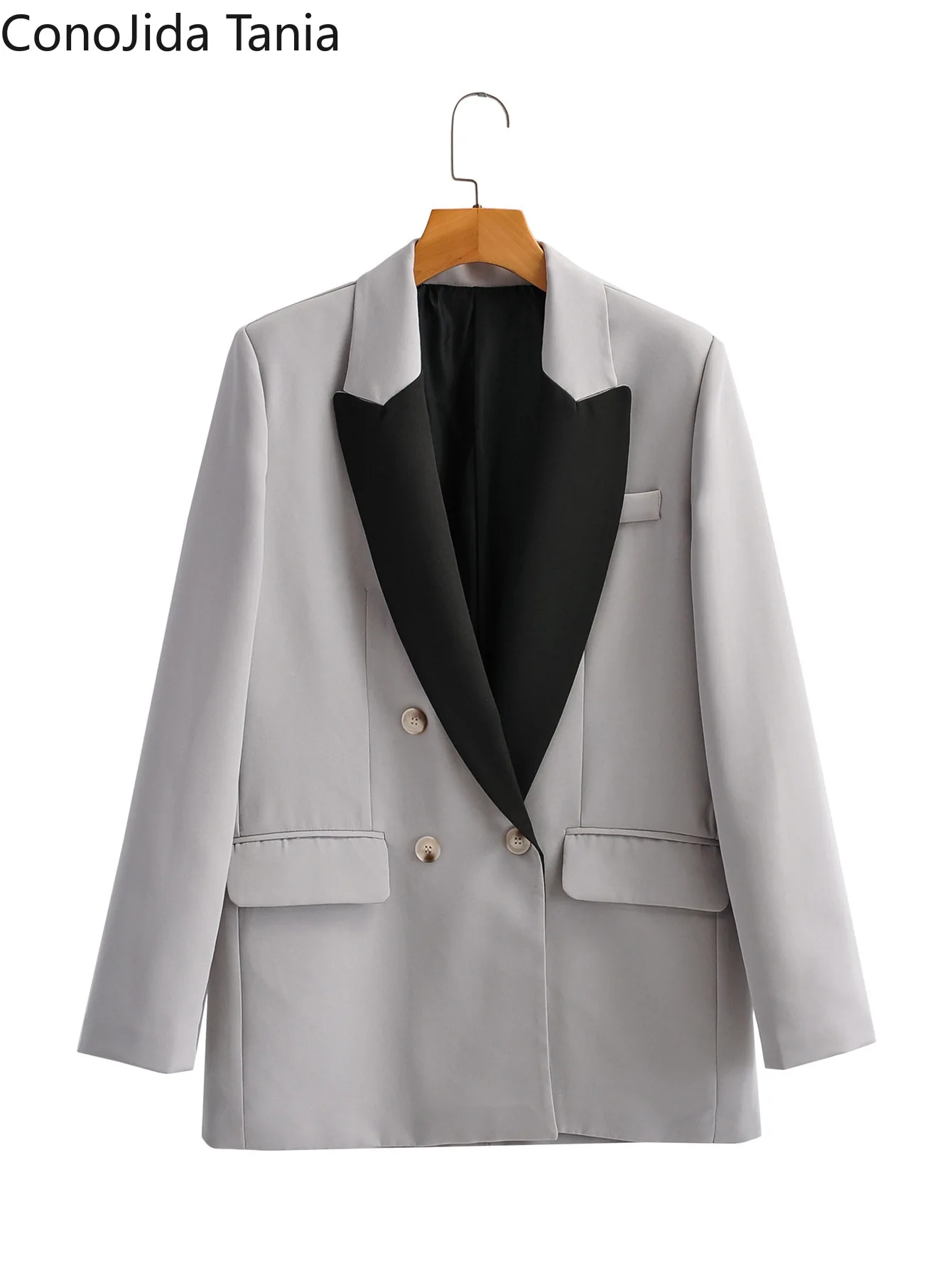 

Женский двубортный свободный блейзер в Корейском стиле, Новинка лета 2021