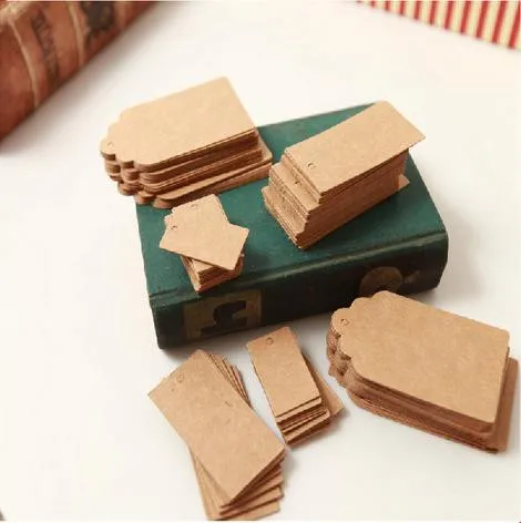 100 шт./компл. 5x3 см бирки из крафт-бумаги коричневые кружевные ярлыки для багажа