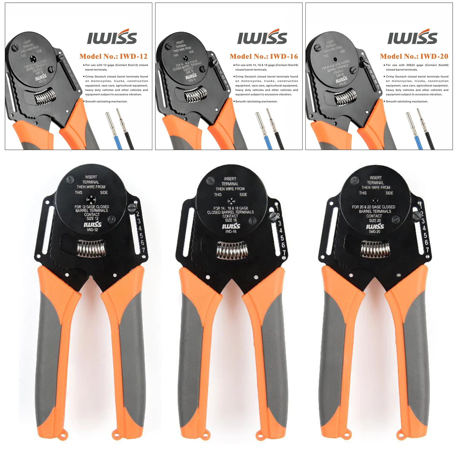 

Closed Barrel Crimper 4 Way Indent Crimping Tool Car Terminal Crimp Plier