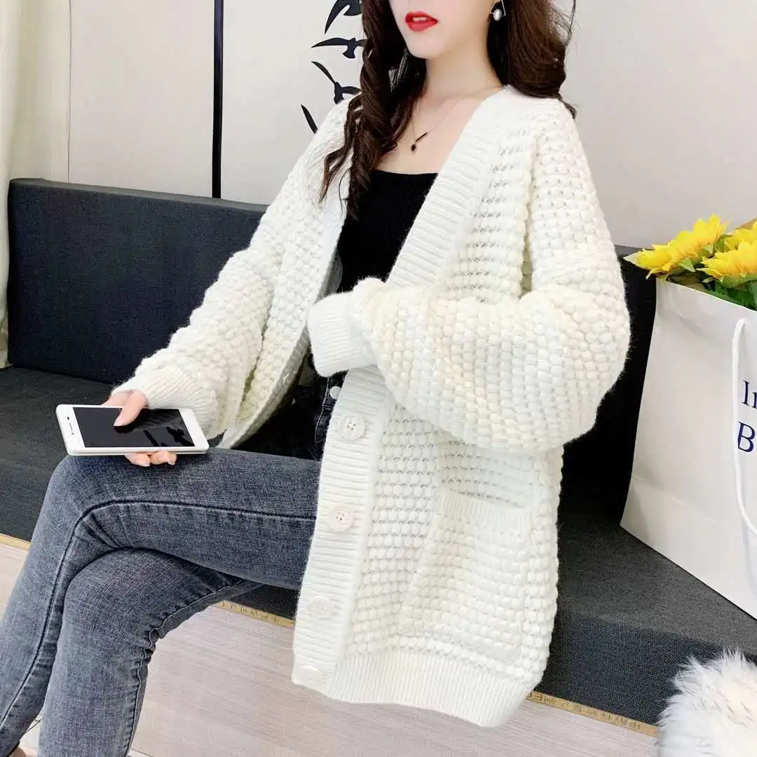 

2021 весна и осень корейский Кардиган женский свободный свитер универсальный модный Женский Повседневный