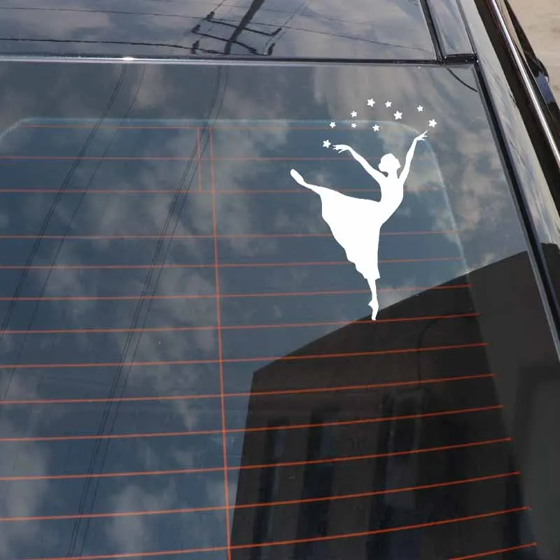 Langru 8.9CM*13.6CM Vinyl Graphics Decals Girl Dancer And Cute Stars Car Sticker Jdm | Автомобили и мотоциклы