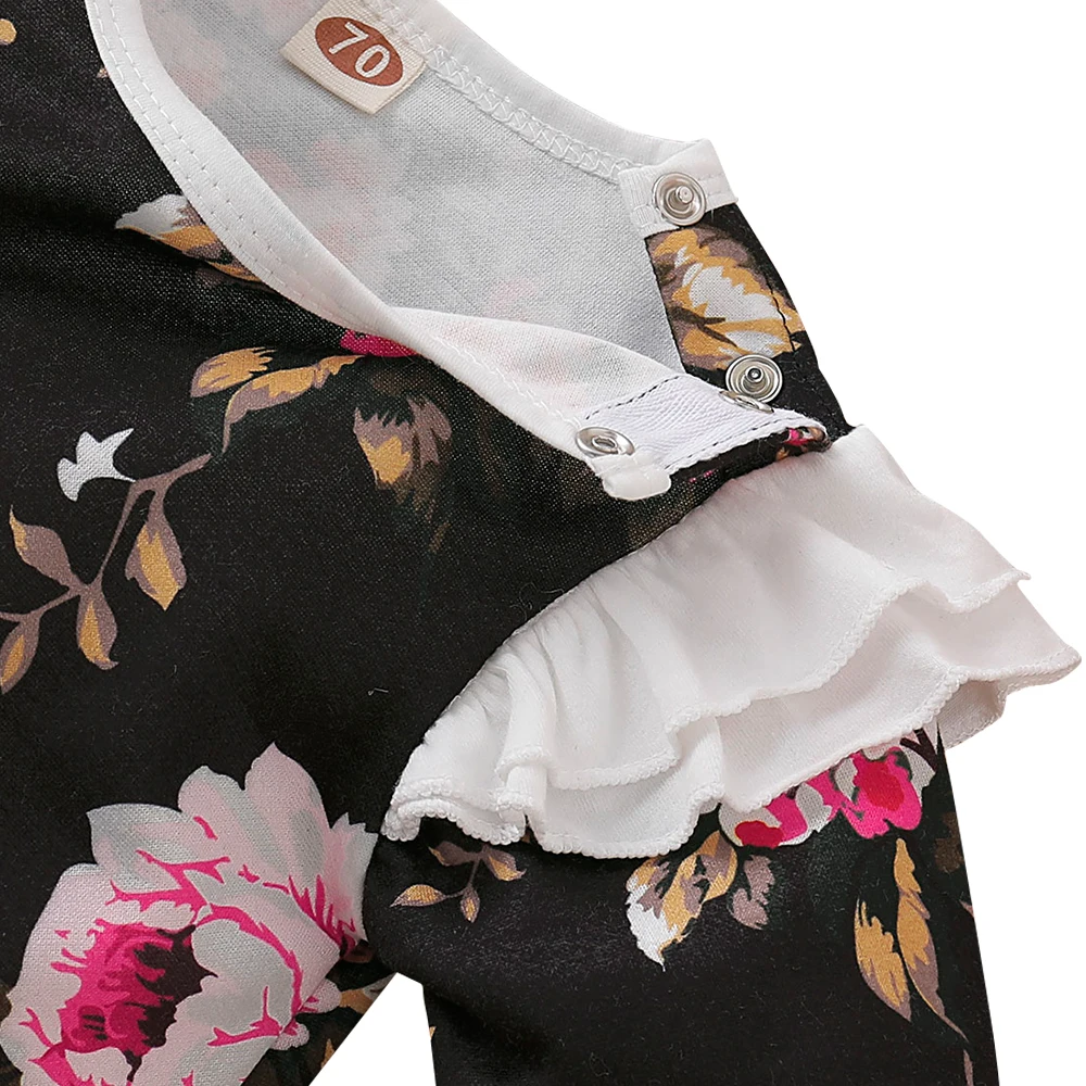 Одежда для новорожденных с цветочным принтом хлопковые комбинезоны маленьких