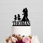 Персонализированный Топпер для свадебного торта, Топпер для парного торта с именем на заказ, украшение для торта для двух девочекжениха и невесты