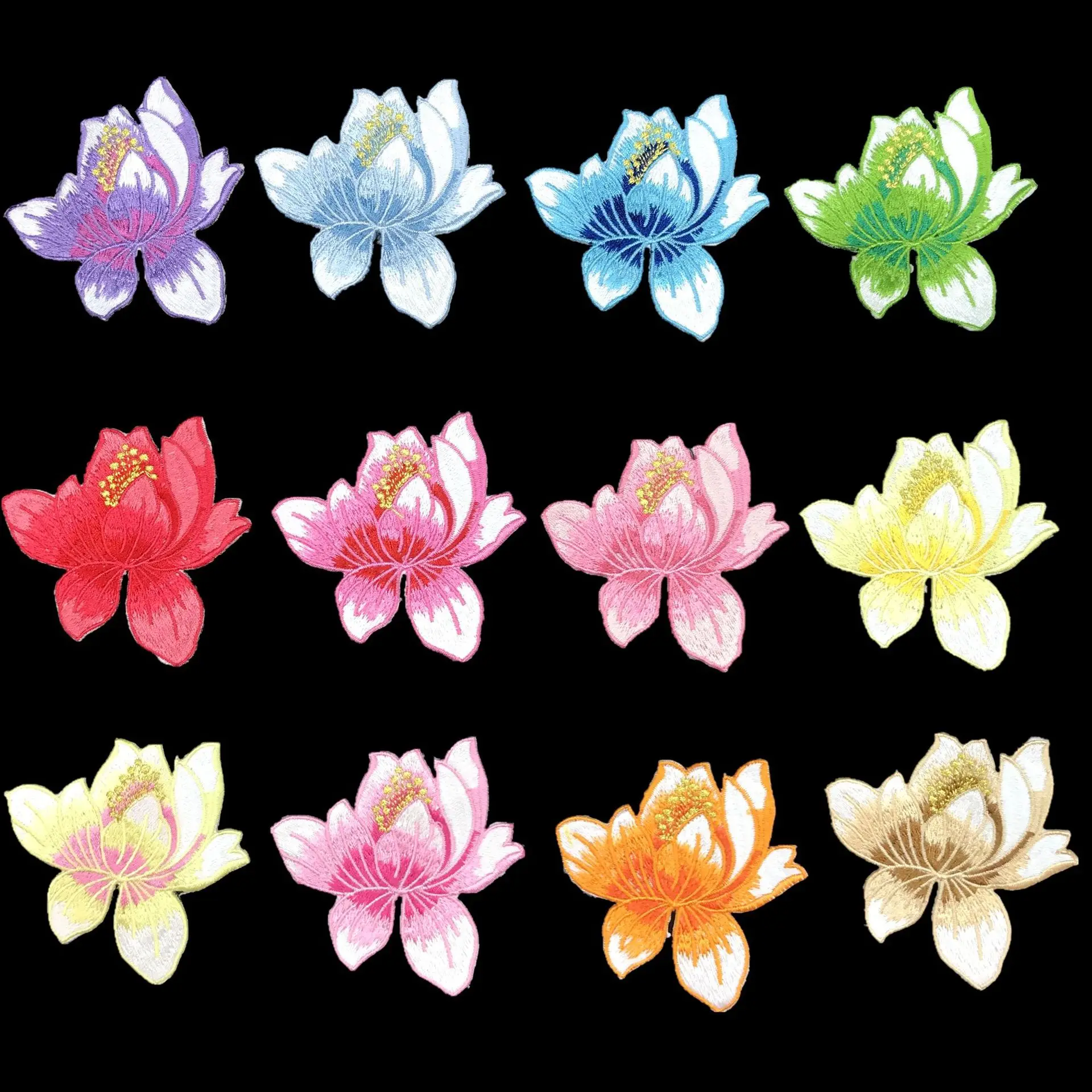 Цветок лотоса Аппликация для одежды с вышивкой наклейка ткань материал Cheongsam