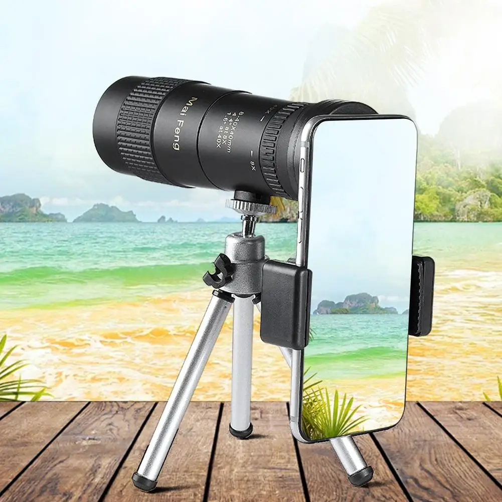 8-40X40MM Super Telephoto Zoom Monocular Telescope Waterproof For Smart Phones Bird Watching/Hunting/Camping