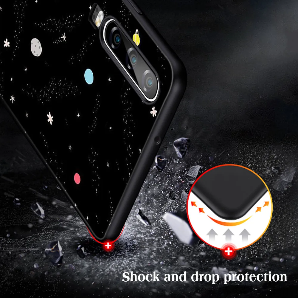 

Cat Starry sky Case for Huawei P40 P30 P20 Pro Lite Mate 30 40 20 Lite Pro Honor 30 20 10 9X Pro Lite P Smart 2020 TPU Cover
