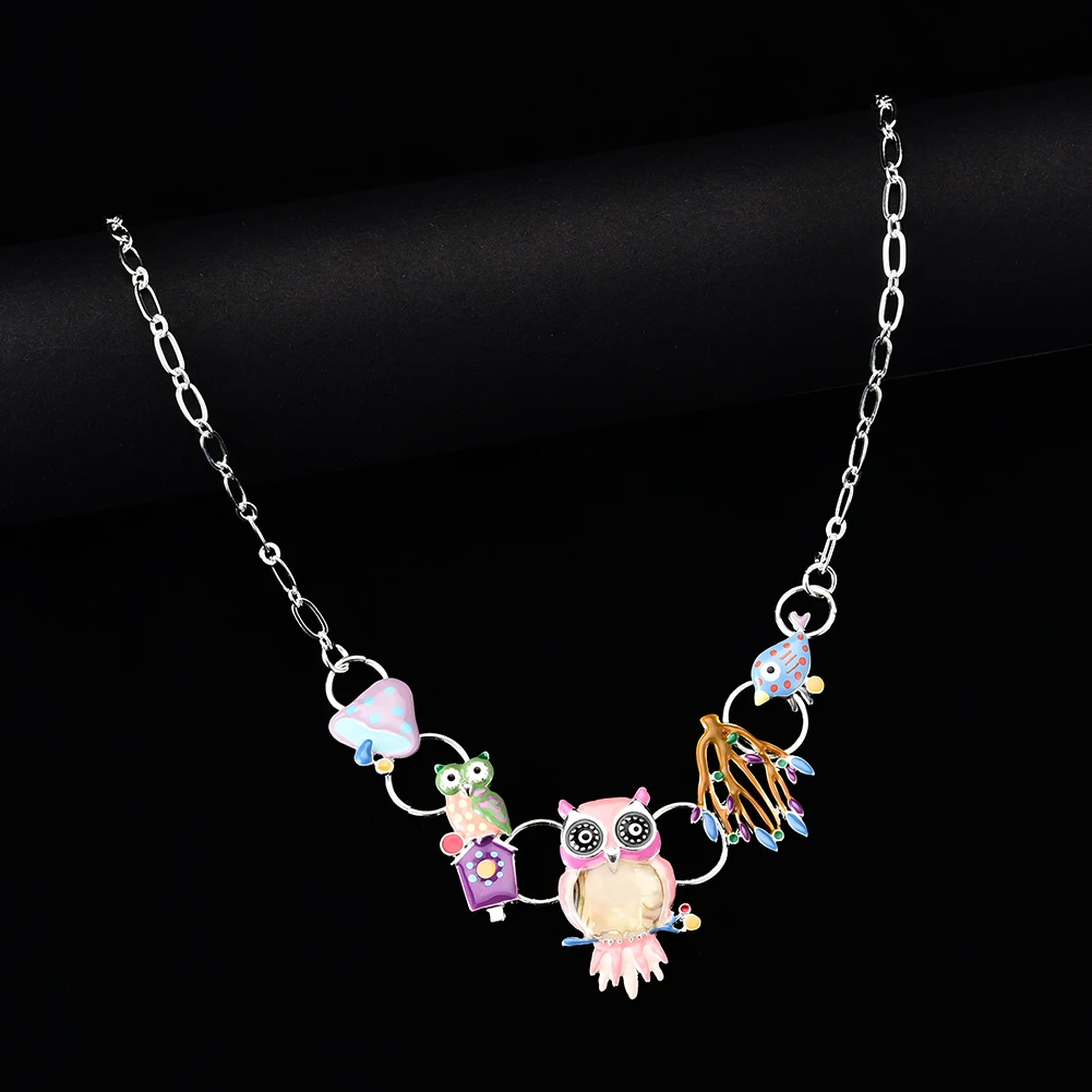 Ожерелье с совой женское эмалированное подвеской в виде птицы для девочек |