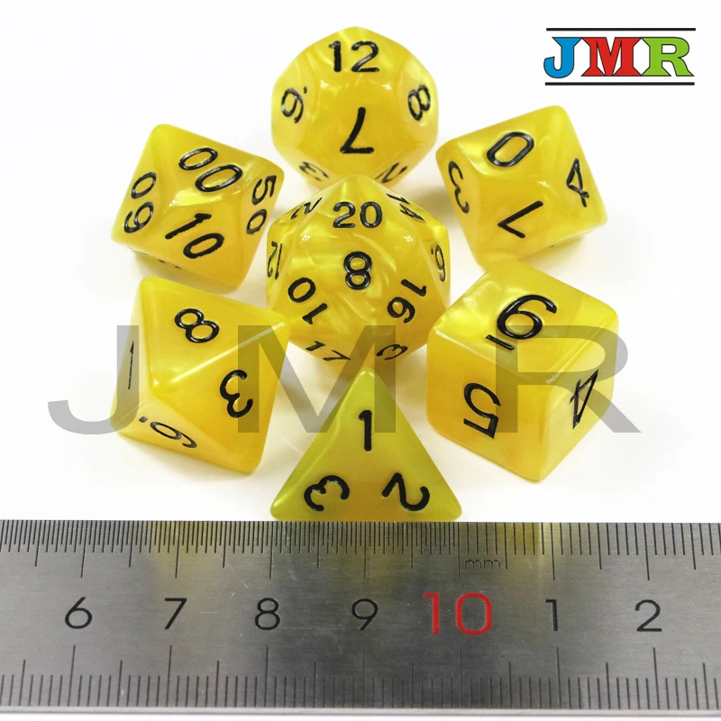Совершенно новый 7PCS-die перламутровые кости набор D4 d6 d8 d10 d % d12 d20 игровые