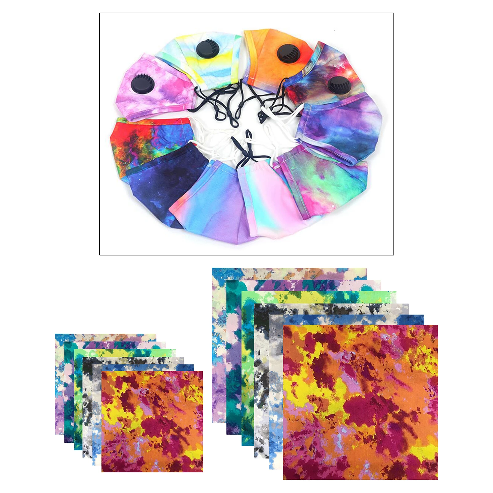 

24/48cm Tie-Dye Print Pattern Square Fabric for Sewing Quilting Apparel Crafts