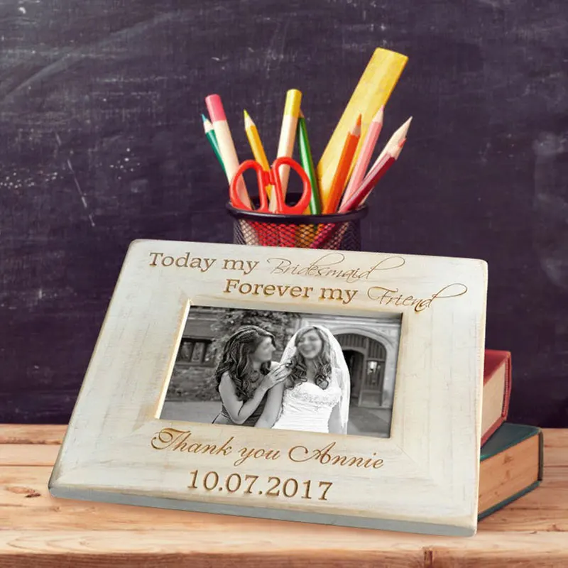 Персонализированная фоторамка в стиле ретро деревянная для фотографий