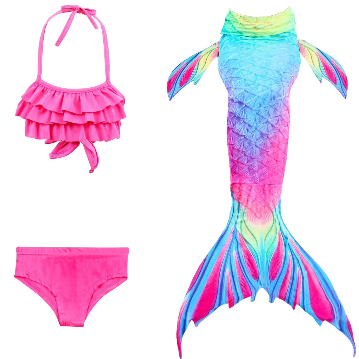 

Girls Swimming Mermaid Tail Cosplay Mermaid Costume Swimsuit With or No Monofin Fin Flipper Kids Swimmable Children Swimwear Set
