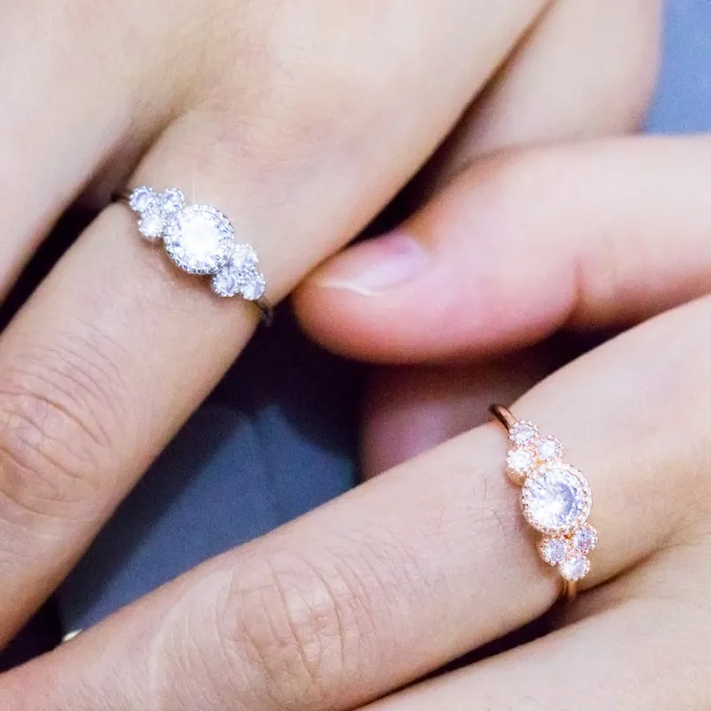 Новые модные креативные свадебные кольца элегантные круглые циркониевые