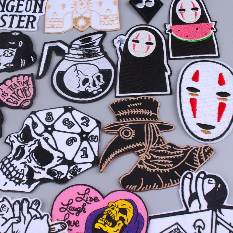 Pulaqi патчи черепа панк байкерское вышитые для одежды Бесплатная доставка Знак