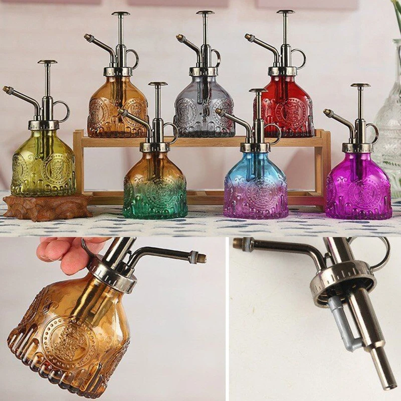 Plant Mister Glass Watering Spray Bottle Can Retro High-Atomization Nozzle Sealed Leak-Proof for Garden Plants | Дом и сад