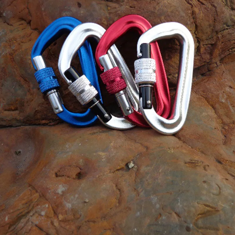 12KN карабины для скалолазания D Форма сплав алюминиевый альпинизма Quickdraw Открытый