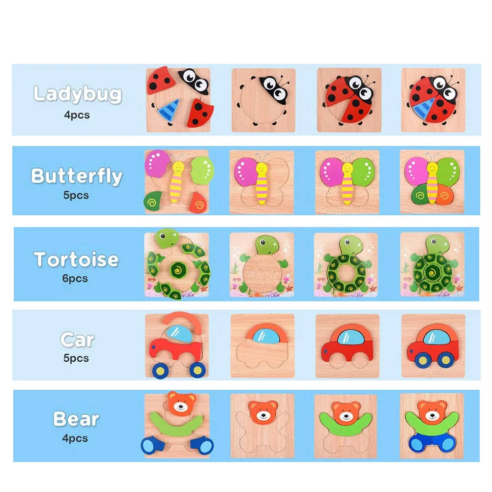 

Wood Puzzle Baby Young Children Early Lessons Learned Intelligence Cartoon Animal Giraffe Jigsaw Puzzle Wooden Toys 5pcs