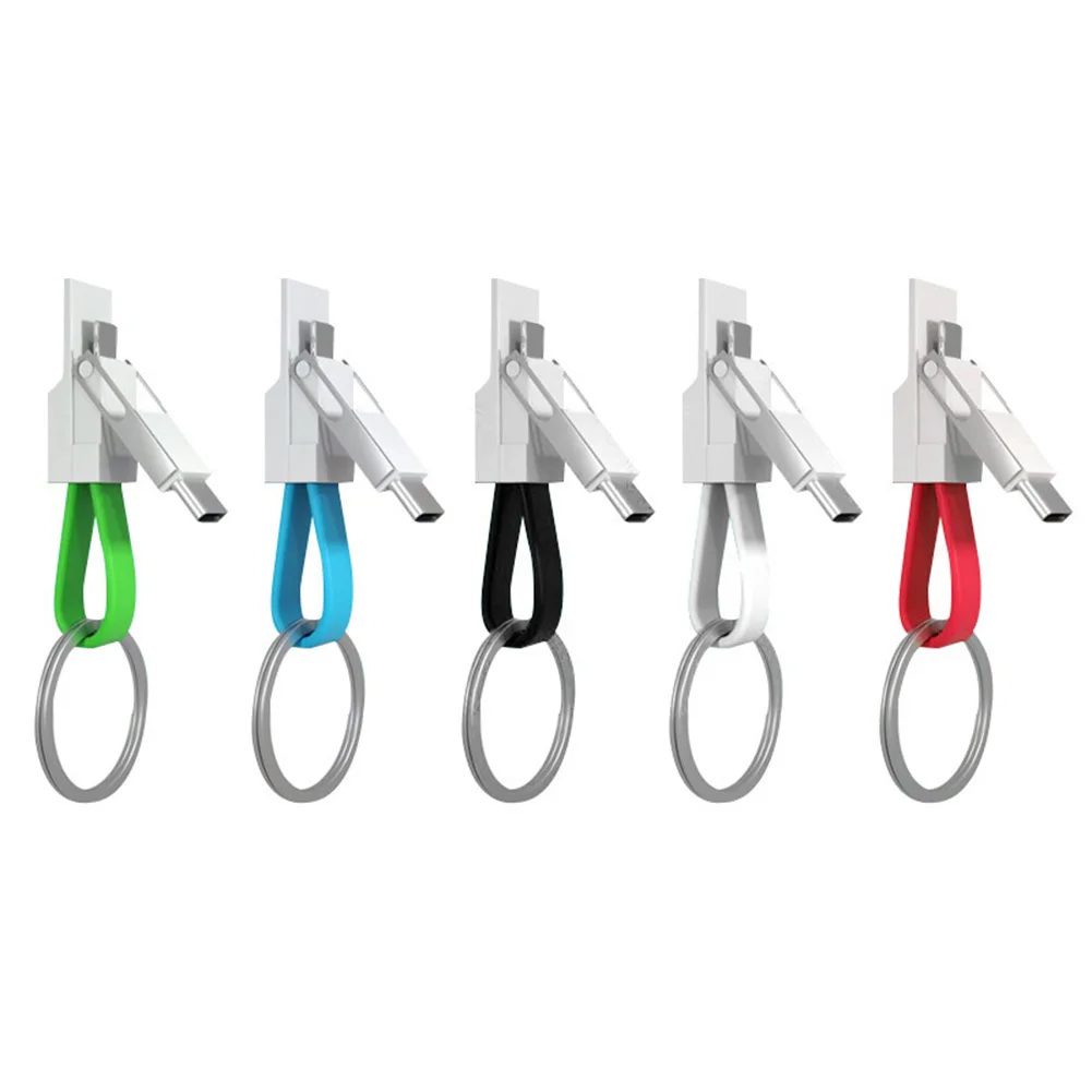 3 в 1 Магнитный брелок для ключей Micro USB Type-C кабель передачи данных iPhone Android кольца