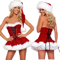 slim fit christmas dress red sexy women santa claus costume bandage mini dress party show ladies uniform xmas outfit
