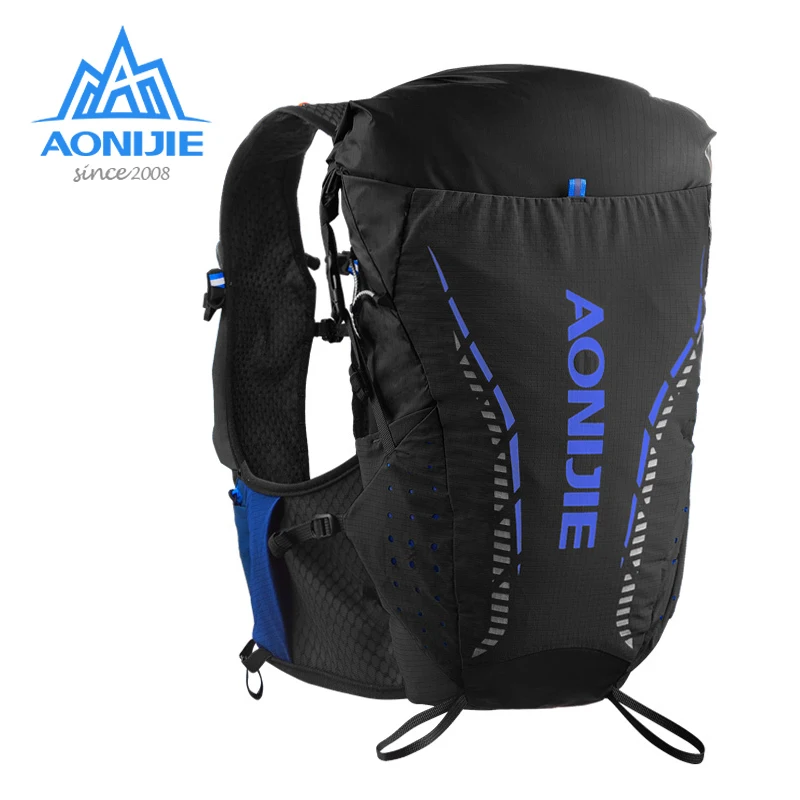AONIJIE C9104S Newest Black Ultra Vest 18L Hydration Backpack Pack Bag Soft Water Bottle Flask For Trail Running Marathon Race